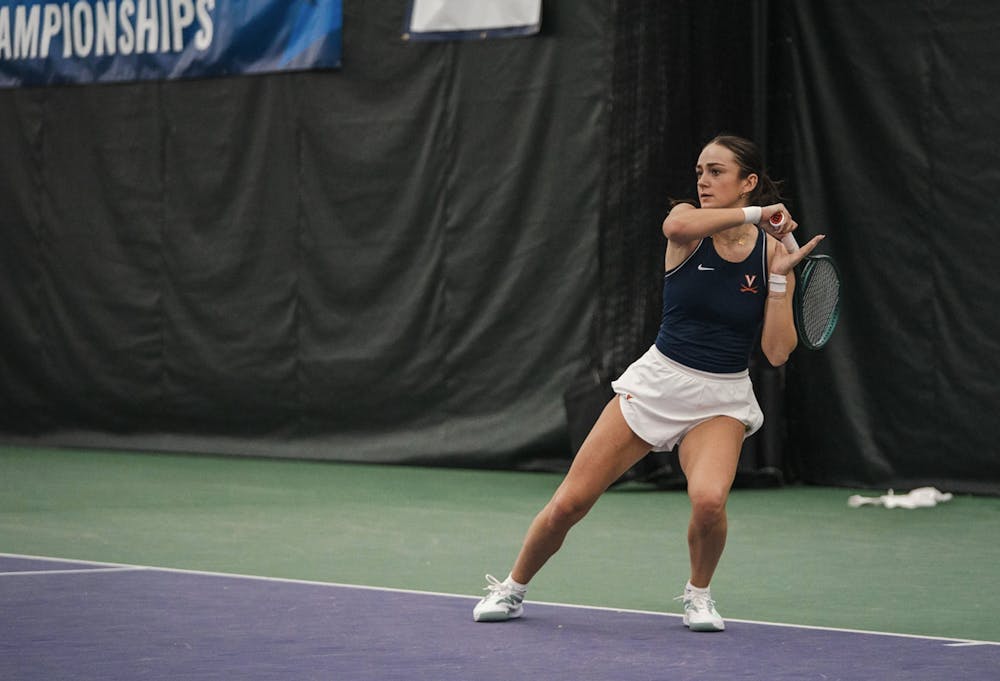 <p>Isabelle Lacy's win on Court 3 extended her spring record to 7-0.</p>