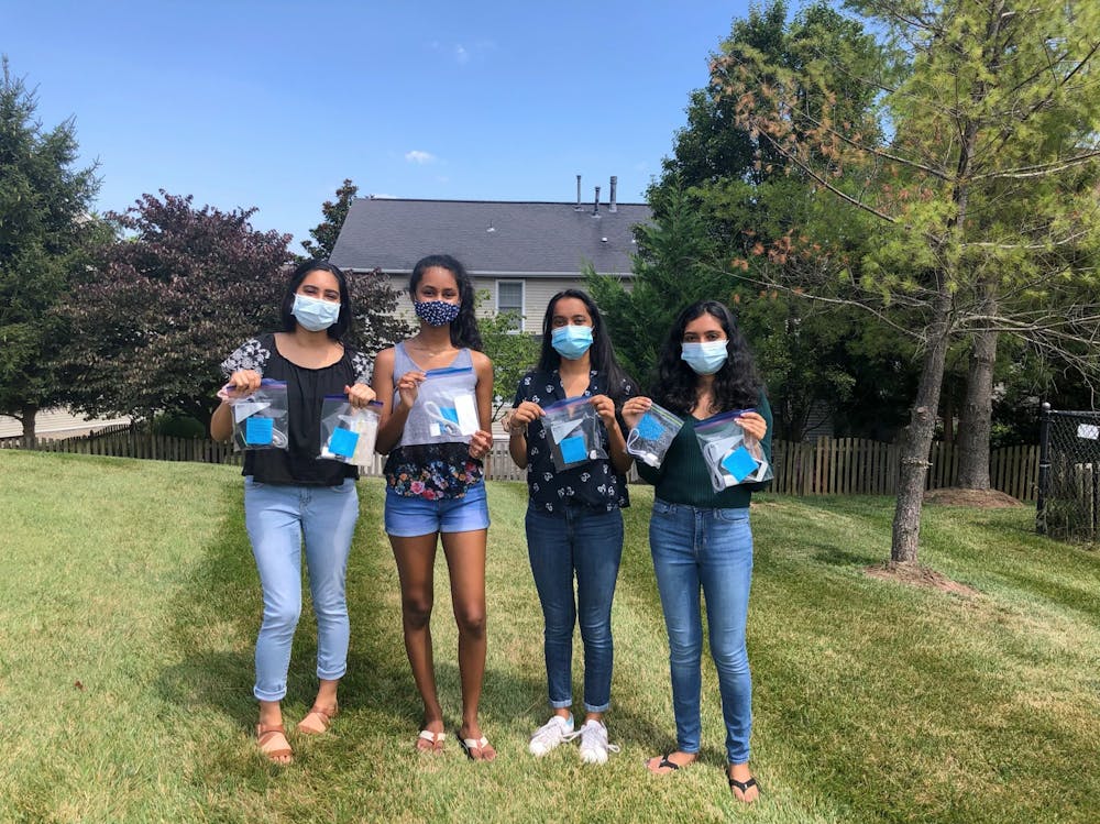 <p>Anika Iyer, Sneha Thandra, Tanvi Nallanagula and Rachana Subbanna are four of the students from U.Va. and across the nation who are volunteering to collect, package and deliver telehealth equipment to senior citizens everywhere.</p>