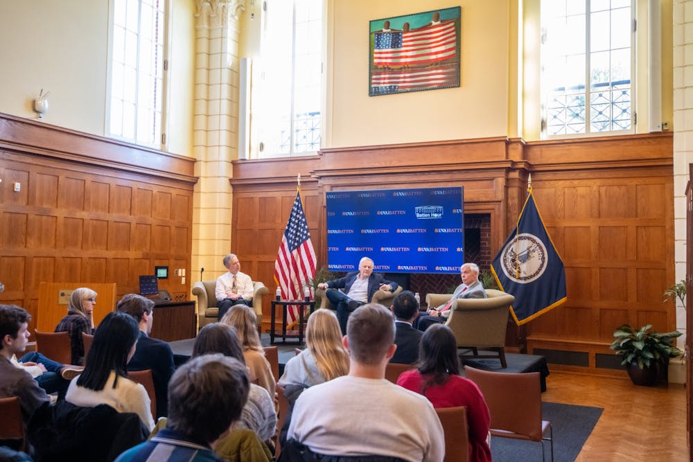 <p>Howell and Toscano, along with Public Policy and Politics Prof. Craig Volden, who moderated the event, discussed the Virginian state legislative process and some challenges associated with it.</p>