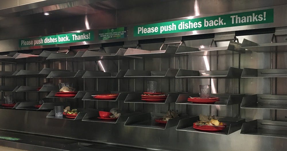 Food waste and paper napkins&nbsp;from dining halls are sent to be composted.