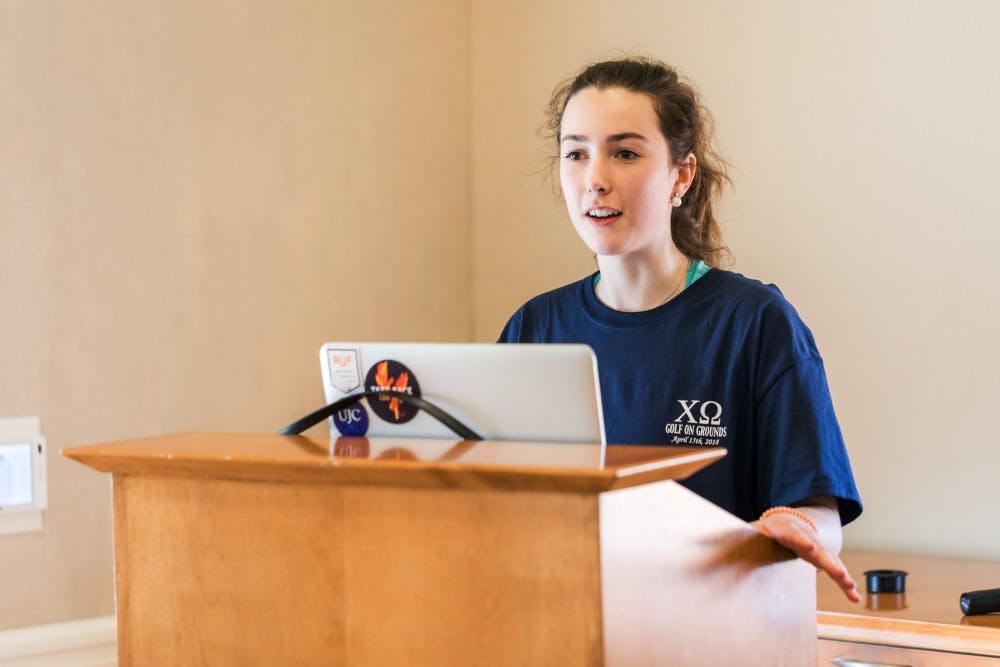Second-year College student Sarah Nolan chaired the Love Shouldn't Hurt committee of Take Back the Night and focused on raising awareness of relationship abuse and prevention.