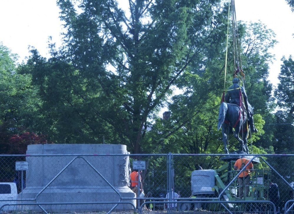 The Robert E. Lee and Thomas “Stonewall” Jackson statues were removed in July following years of advocacy from community members and students. 