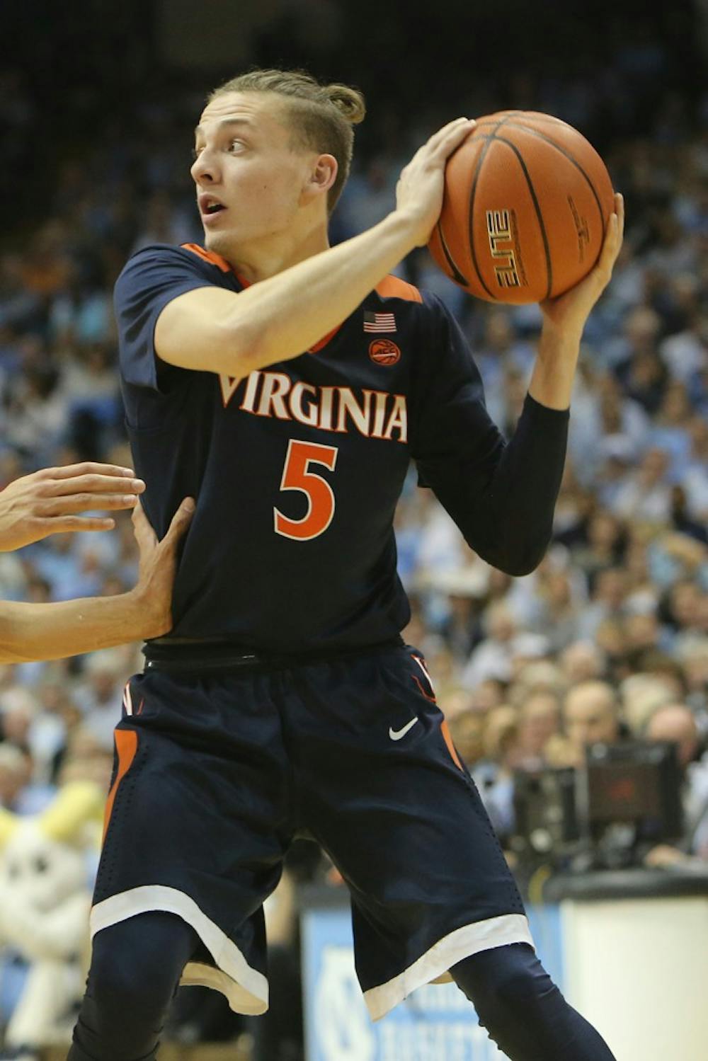 <p>Freshman guard Kyle Guy led Virginia in scoring with 19 points in win over N.C. State.&nbsp;</p>