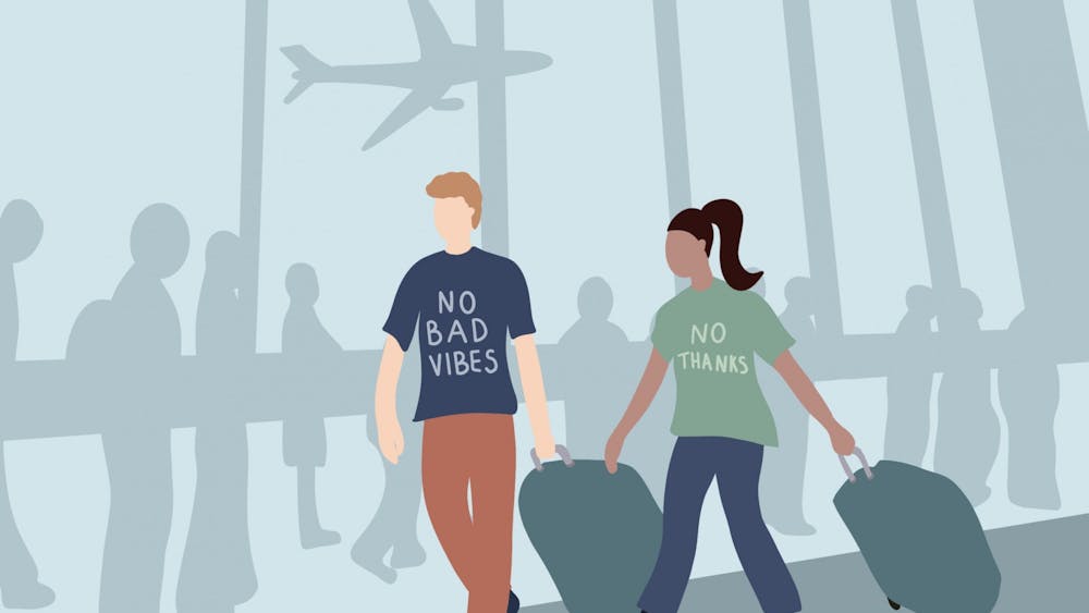 Next time you find yourself getting dressed to leave for the airport, I urge you to consider embracing a slogan t-shirt — they just might make someone awkwardly laugh or warmly relate. 