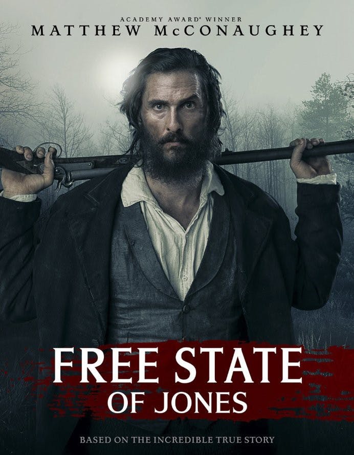 McConaughey plays Newton Knight, a Civil War-era Robin Hood who rallies a band of slaves and deserters.
