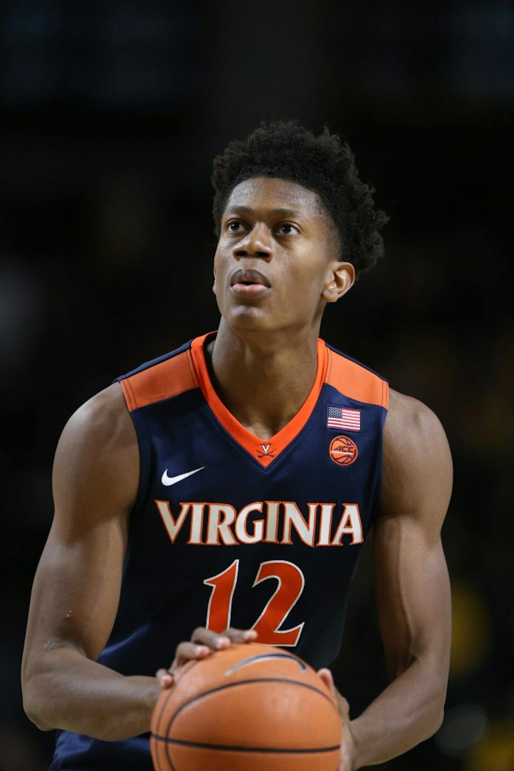 <p>Redshirt freshman guard De'Andre Hunter came off the bench to score a game-high 14 points on five-of-eight shooting.&nbsp;</p>
