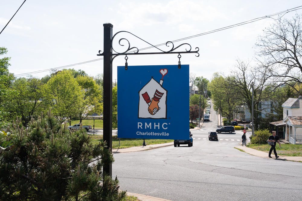 A sign for the Charlottesville Ronald McDonald House, photographed April 14.