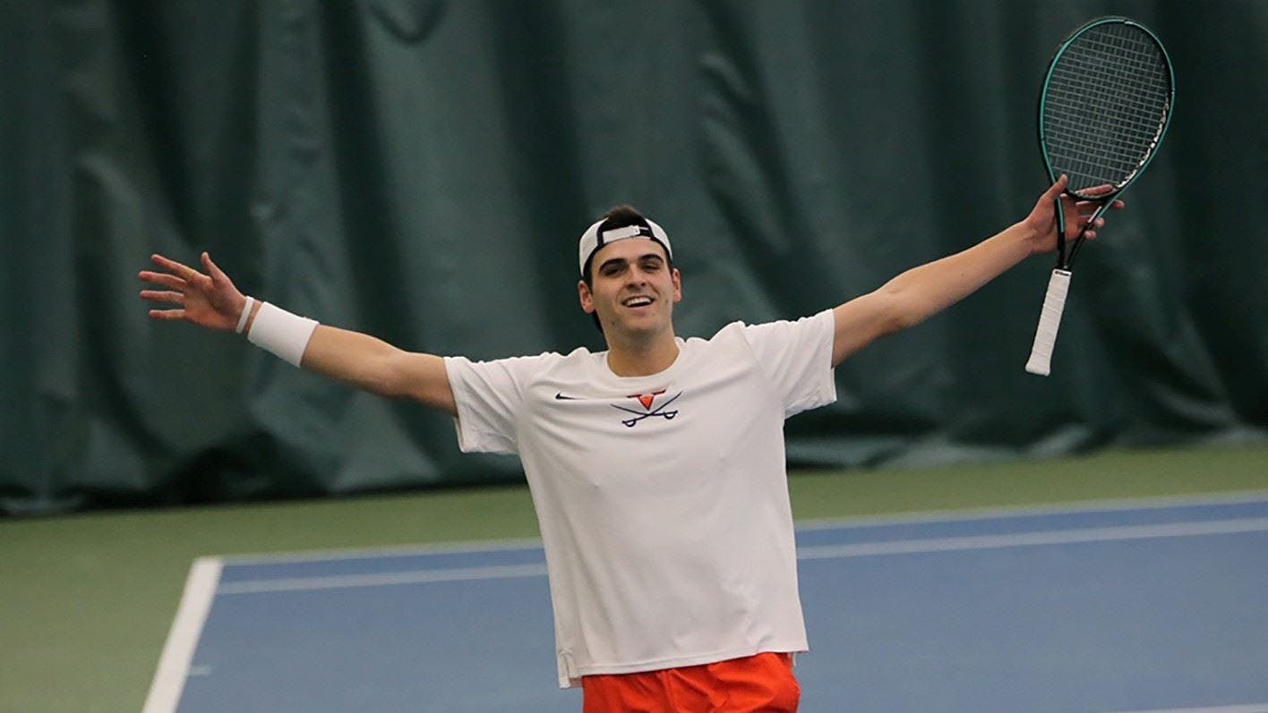 William Woodall was one of just two Cavaliers able to win a match against Wake Forest.