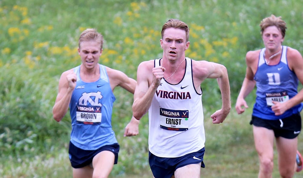 <p>Senior AJ Ernst finished first among all Virginia runners at the NCAA Southeast Regionals.</p>