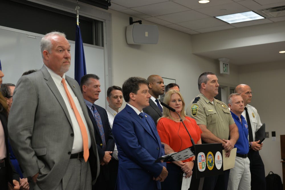 <p>Local, state and regional officials held a press conference Wednesday on the area's preparations for the upcoming Unite the Right anniversary weekend.&nbsp;</p>
