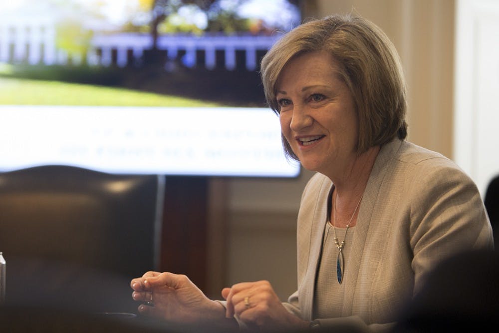 University Vice President and Chief of Human Resources Officer Kelley Stuck at Friday's meeting.&nbsp;