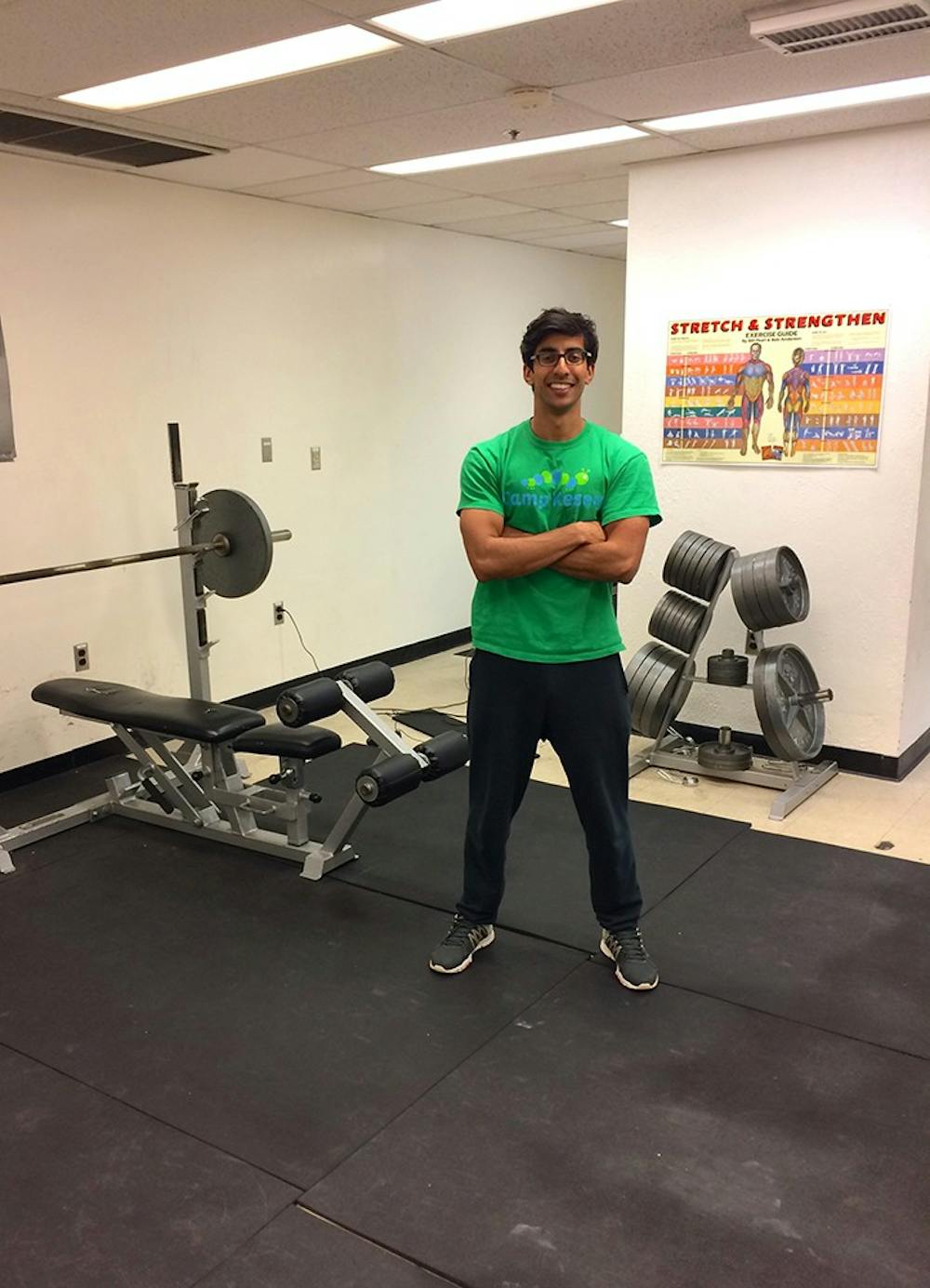 <p>Vatsel Patel, a second-year medical school student, manages the medical school gym.&nbsp;</p>