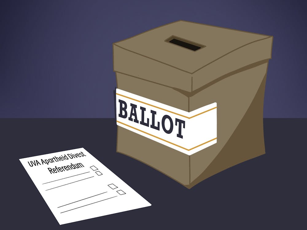 The U.Va Apartheid Divest Referendum, the only referendum in this year’s elections, was announced at a Students for Justice in Palestine teach-in event Feb. 6. 