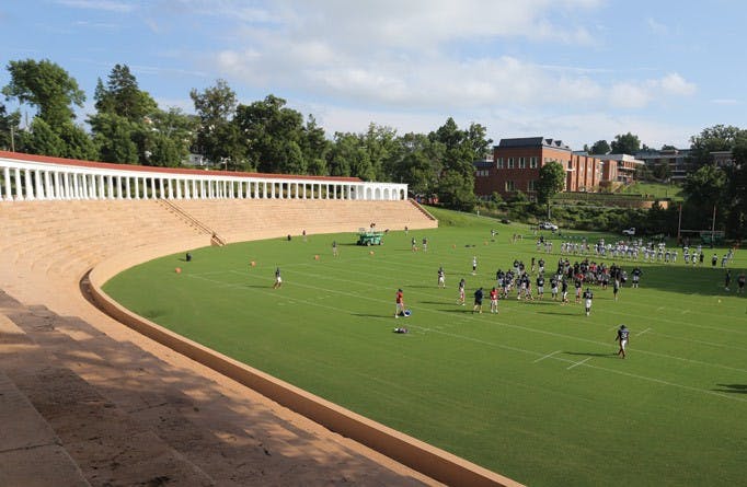 The design for the softball field would place home base by the railroad tracks and the first base line would run parallel to the railroad tracks. &nbsp;