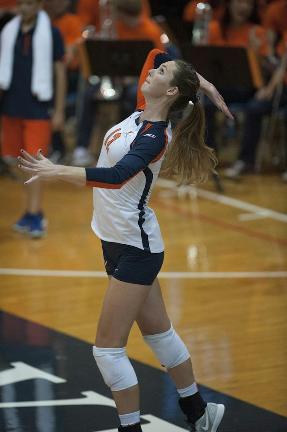 <p>Senior middle hitter Natalie Bausback is second on the team in both kills and digs in 2015. </p>