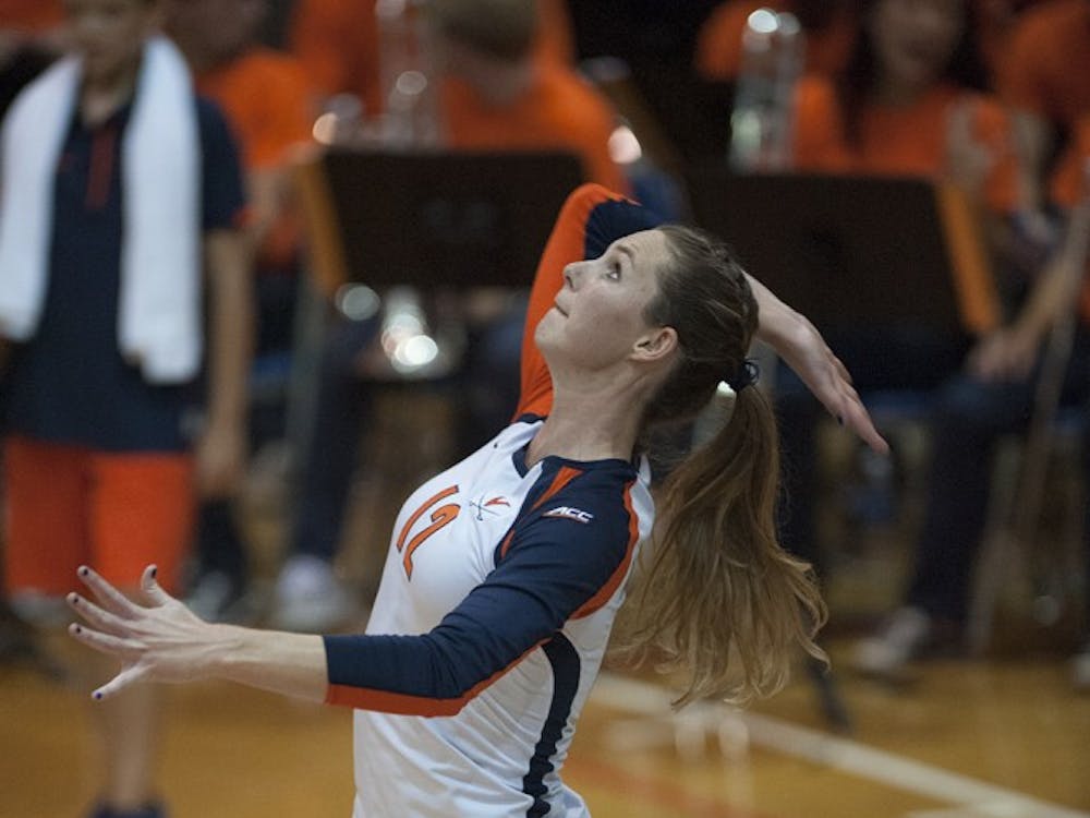 Senior middle hitter Natalie Bausback is second on the team in both kills and digs in 2015. 
