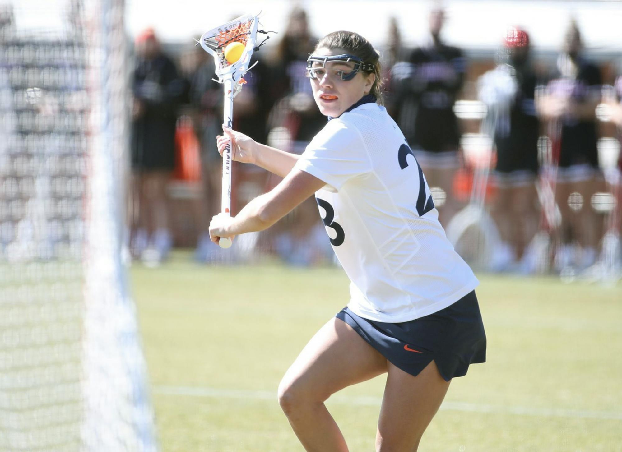 Freshman midfielder Maggie Bostain was the first to etch a goal on the board for the Cavaliers.&nbsp;
