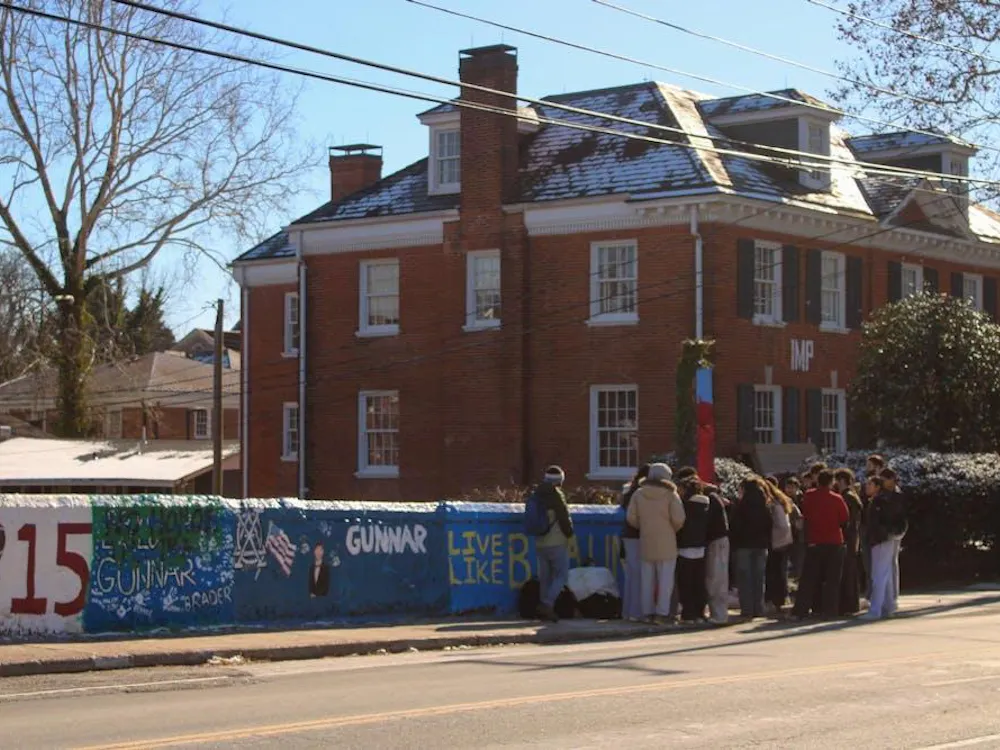 Persian Cultural Society members painting a mural on Beta Bridge, Jan. 19, 2026.