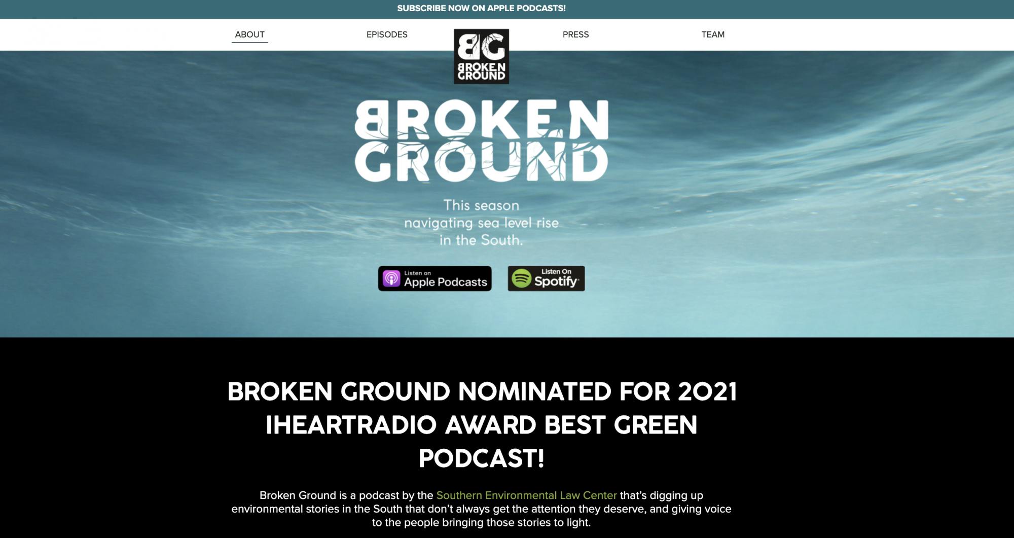 The podcast is produced in the Charlottesville office of the Southern Environmental Law Center.