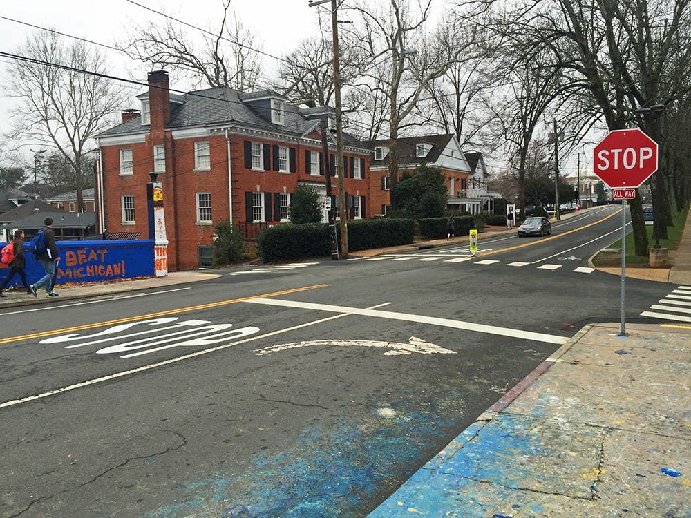 <p>“As you already may have noticed, the intersection at Rugby and Culbreth has now become a three-way stop with the installation of two additional stop signs and bars,” Groves said.</p>