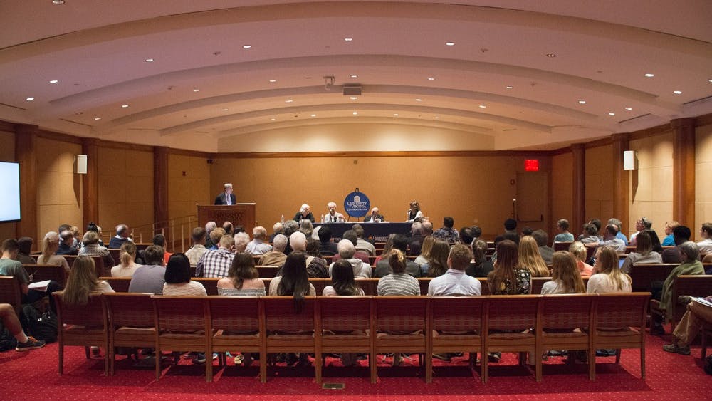 The panel took place in the Special Collections Library in front of a packed crowd of students and community members.