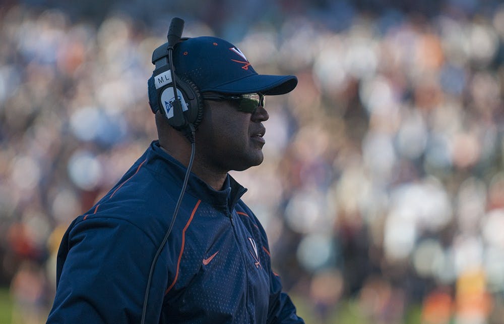 Coach Mike London's conference record is now 12-31 after falling to UNC Saturday. 