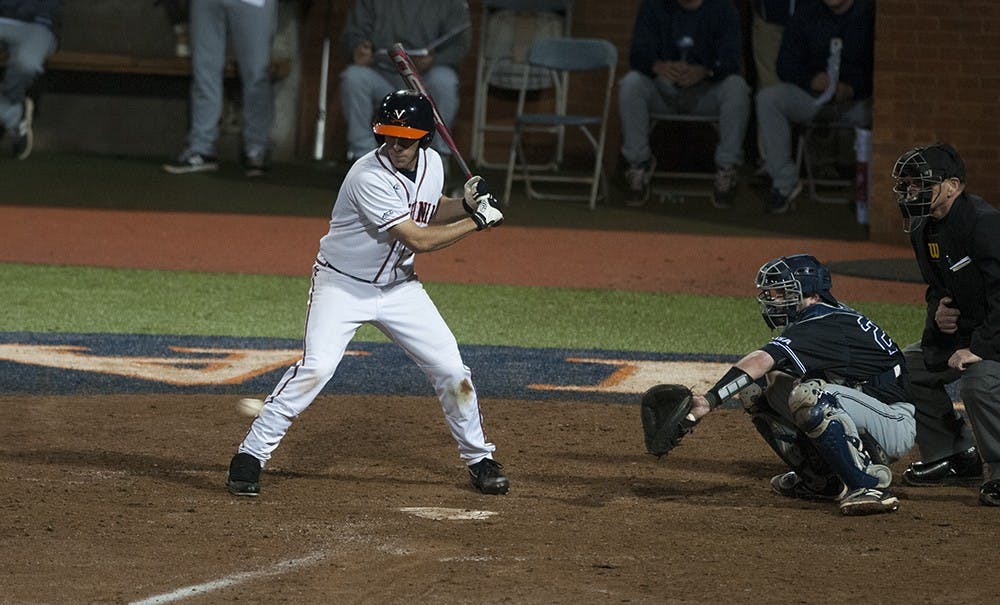 <p>Freshman center fielder Adam Haseley roped two singles and a double out of the leadoff spot Sunday, when Virginia edged the Irish 5-4. </p>
