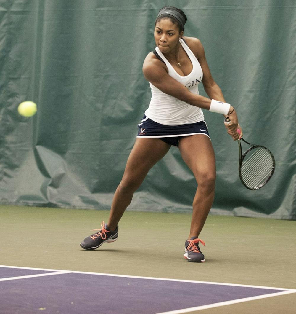 <p>Junior Skylar Morton clinched the Virginia win with a 6-2, 6-2 victory at No. 3 singles. She also teamed with freshman Cassie Mercer for a 6-1 win at No. 1 doubles. </p>