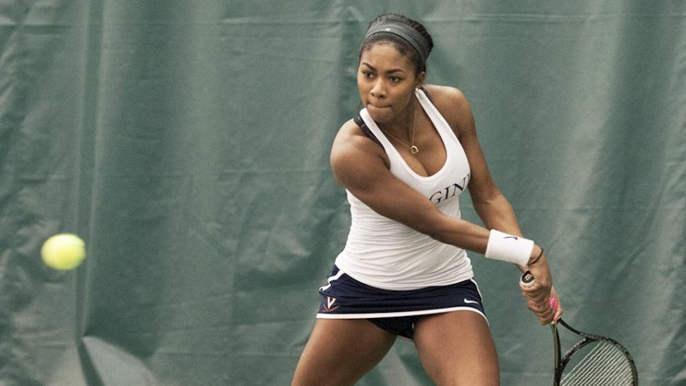 Junior Skylar Morton clinched the Virginia win with a 6-2, 6-2 victory at No. 3 singles. She also teamed with freshman Cassie Mercer for a 6-1 win at No. 1 doubles.