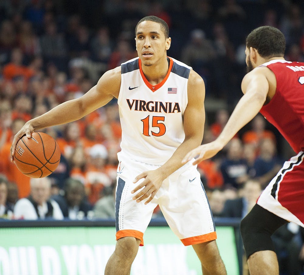 <p>Senior guard Malcolm Brogdon carried the Cavaliers, producing 28 of their 61 points in the loss Monday. His two wingmen, senior forward Anthony Gill and junior point guard London Perrantes, combined for just 15 points on 6-20 shooting.&nbsp;</p>