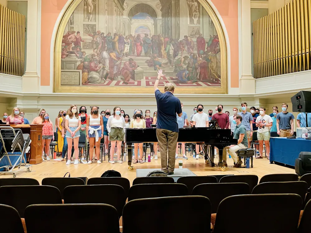 Students and their families can head to Old Cabell Hall at 8 p.m. on Friday evening to hear several University ensembles, including University Singers, and a cappella groups sing their hearts out.