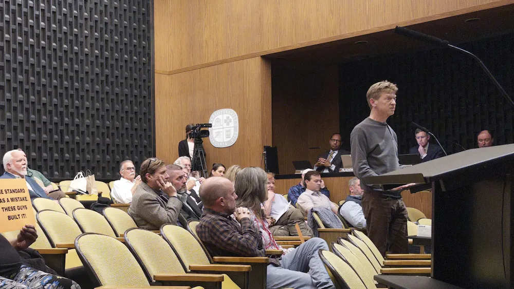 City residents spoke against overturning the BAR's December ruling to greenlight 'The Mark.'