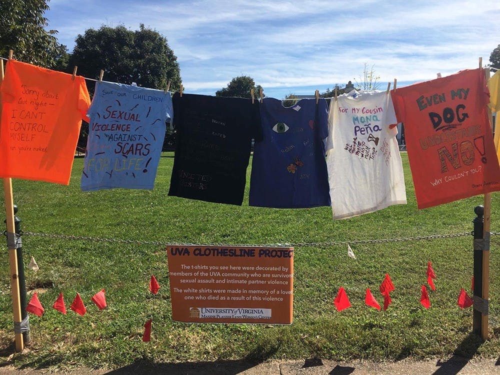 <p>The Clothesline Project&nbsp;displays T-shirts decorated by survivors and in memory of victims of domestic violence.</p>