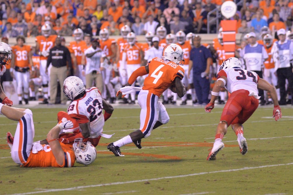 Senior wide receiver Olamide Zaccheaus had a career-high and Virginia single-game record 247 receiving yards against Ohio Saturday.
