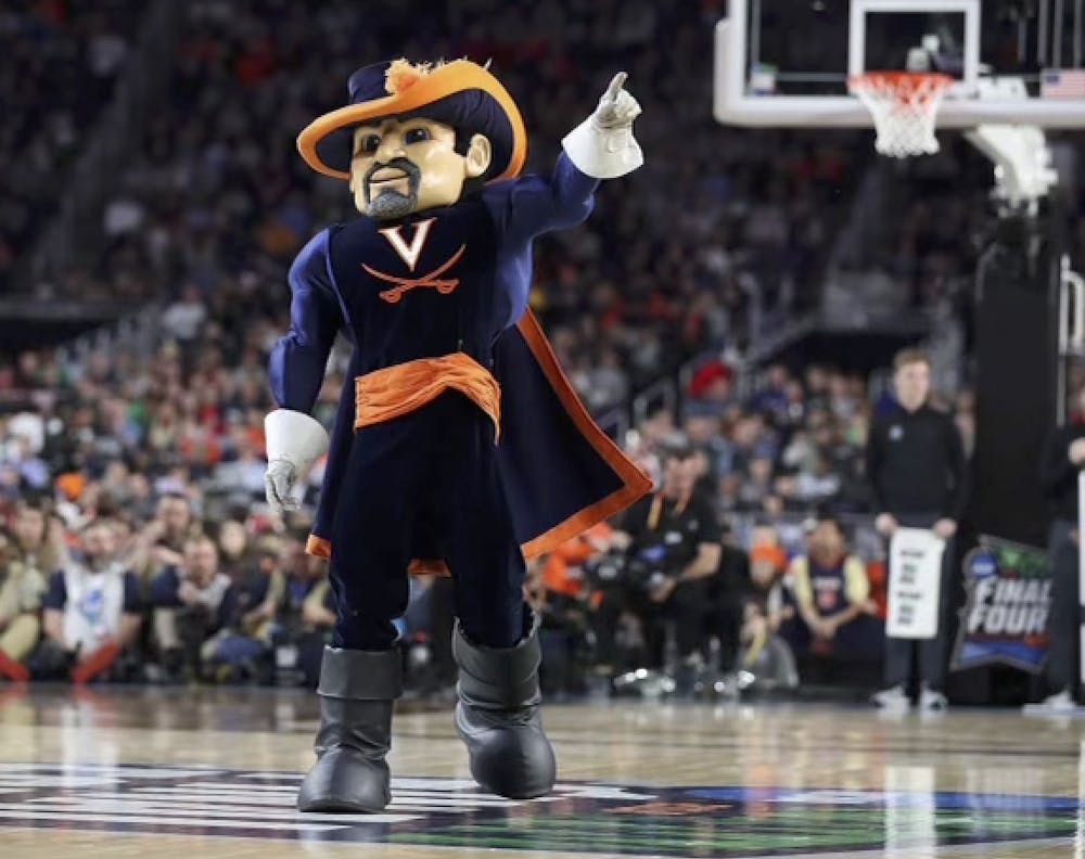 As Cavman, Brody-Boyd energizes the crowd at the 2019 Final Four, In Minneapolis, Mn. 