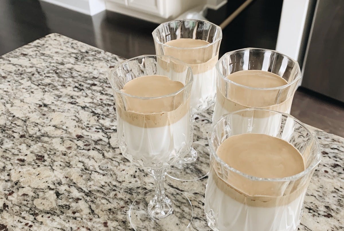 My measurements were just enough for one serving, although I ended up splitting the whipped coffee mixture into four smaller portions to share.