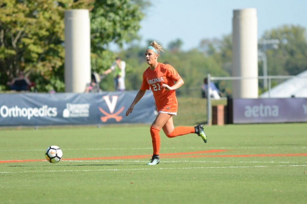 Montana Sutton's goal gave Virginia a 1-0 lead early on, but the Cavaliers lost 2-1.