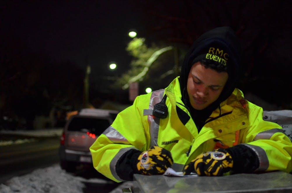 An on-duty Ambassador writes a report describing the evening's activities.