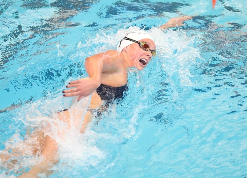 <p>The women's swimming and diving team backed up its 2022 national championship with a dominant win over a ranked Florida team.</p>