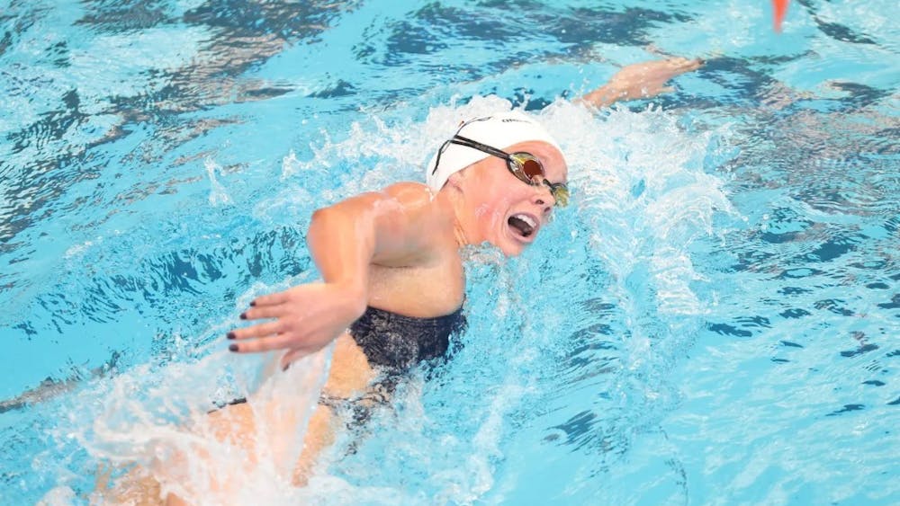 The women's swimming and diving team backed up its 2022 national championship with a dominant win over a ranked Florida team.