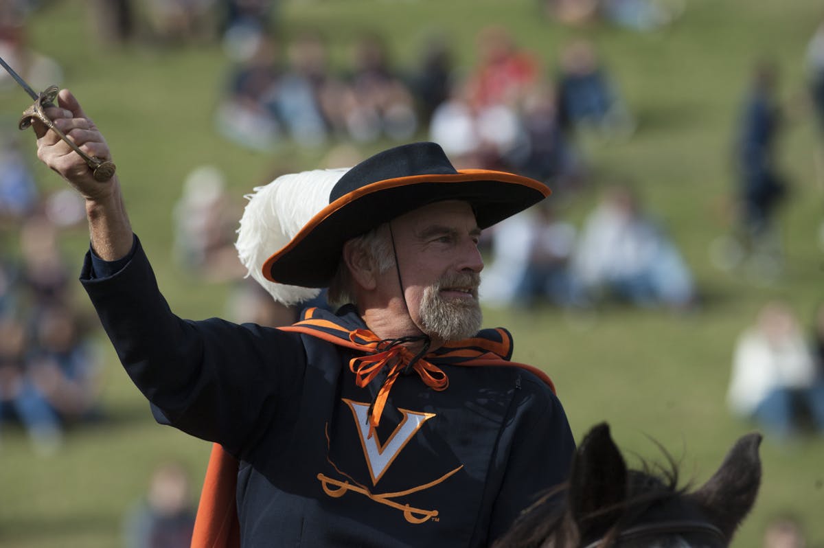 Charlottesville native Kim Kirschnick has ridden a horse, nicknamed Sabre, onto the field at home Virginia football games for years.