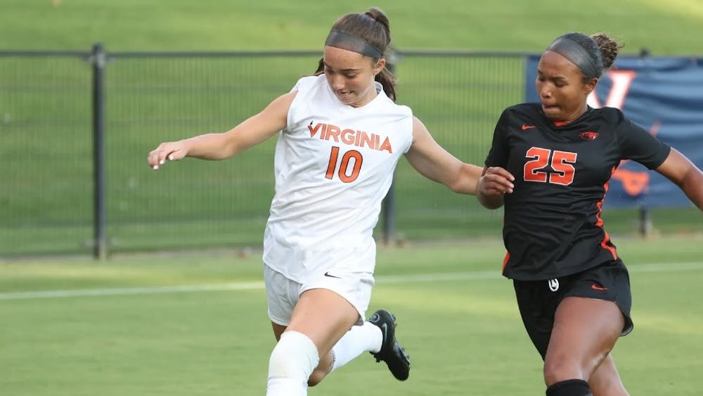 Freshman midfielder Maggie Cagle scored her first collegiate goal Thursday night and was the first to score in an eventful evening for the Virginia offense.