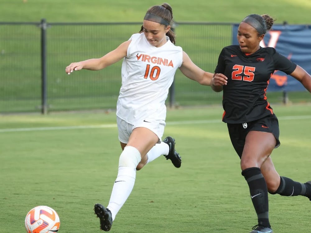 Freshman midfielder Maggie Cagle scored her first collegiate goal Thursday night and was the first to score in an eventful evening for the Virginia offense.