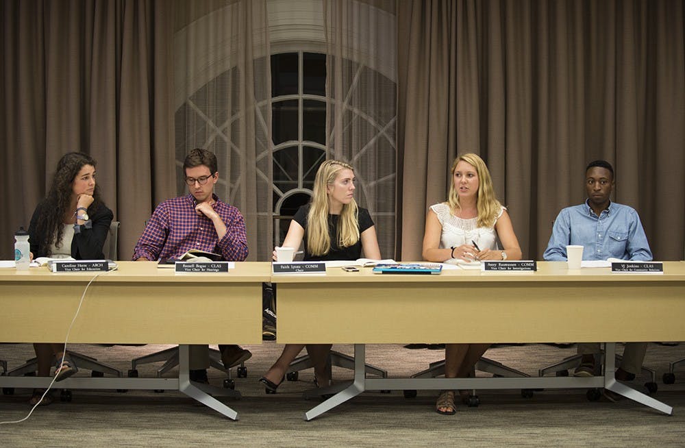 Honor Committee Chair Faith Lyons, center, said the incoming class of support officers is one of the most diverse in the organization's history.