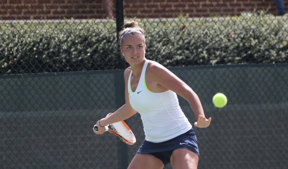 <p>Virginia started off its match against Florida State with a tough break, losing the doubles point, but strung together some victories in singles play.</p>
