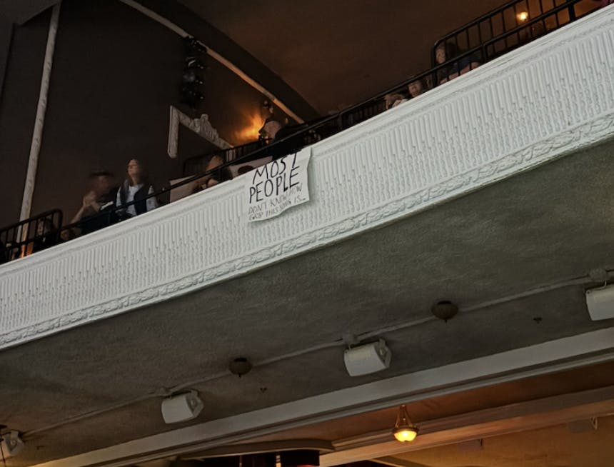 Throughout the set, I kept looking down at my gum-suspended poster.&nbsp;