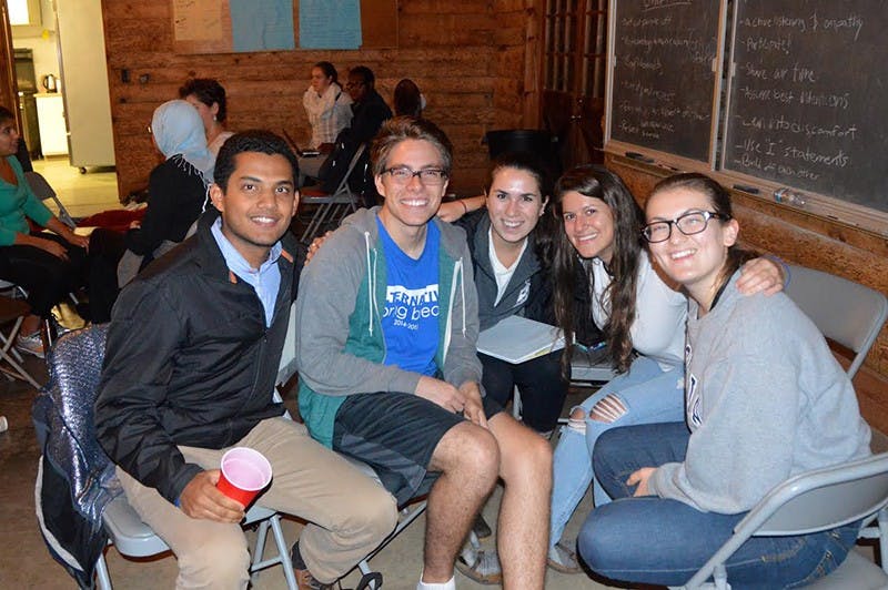 PULSE moderators Yash Shevde, Santiago Naranjo, Hannah Neukrug, Lital Firestone and Mary Sheers (left to right) facilitated conversations about race, gender, socioeconomic status, sexual orientation and mental health.