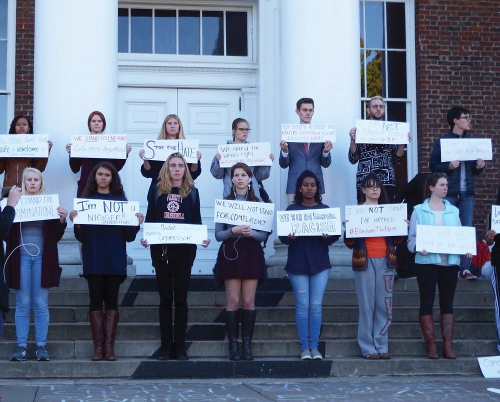 Students gather in a silent protest