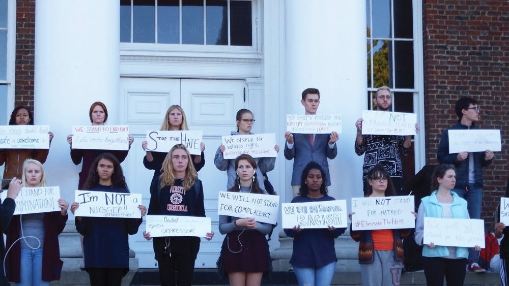Students gather in a silent protest