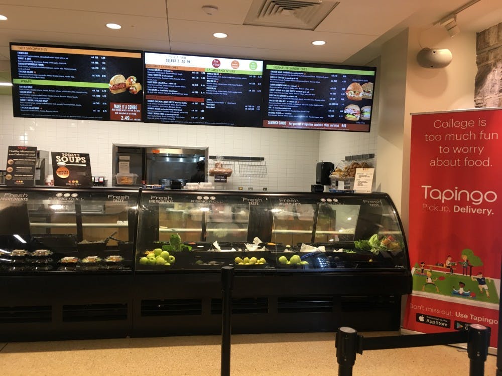 <p>Rising Roll, located on the second floor of New Cabell, takes meal exchange swipes for a select menu.&nbsp;</p>
